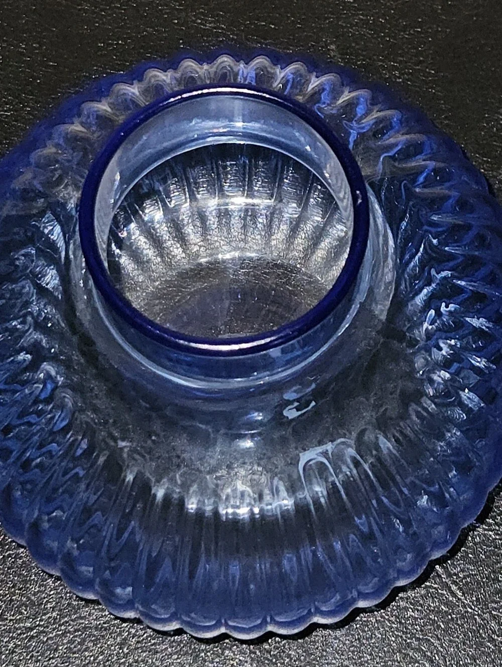 Room Essentials Blue Glass Ribbed Vase
